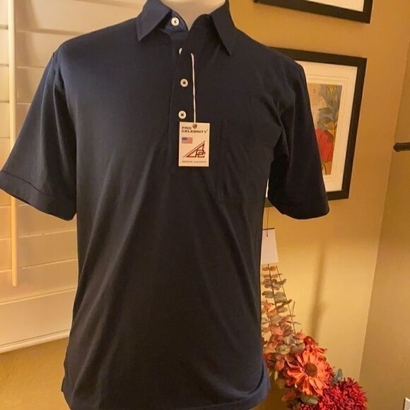 Pro Celebrity Polo Shirt, Dark Navy Blue, Sz S - Picture 1 of 5